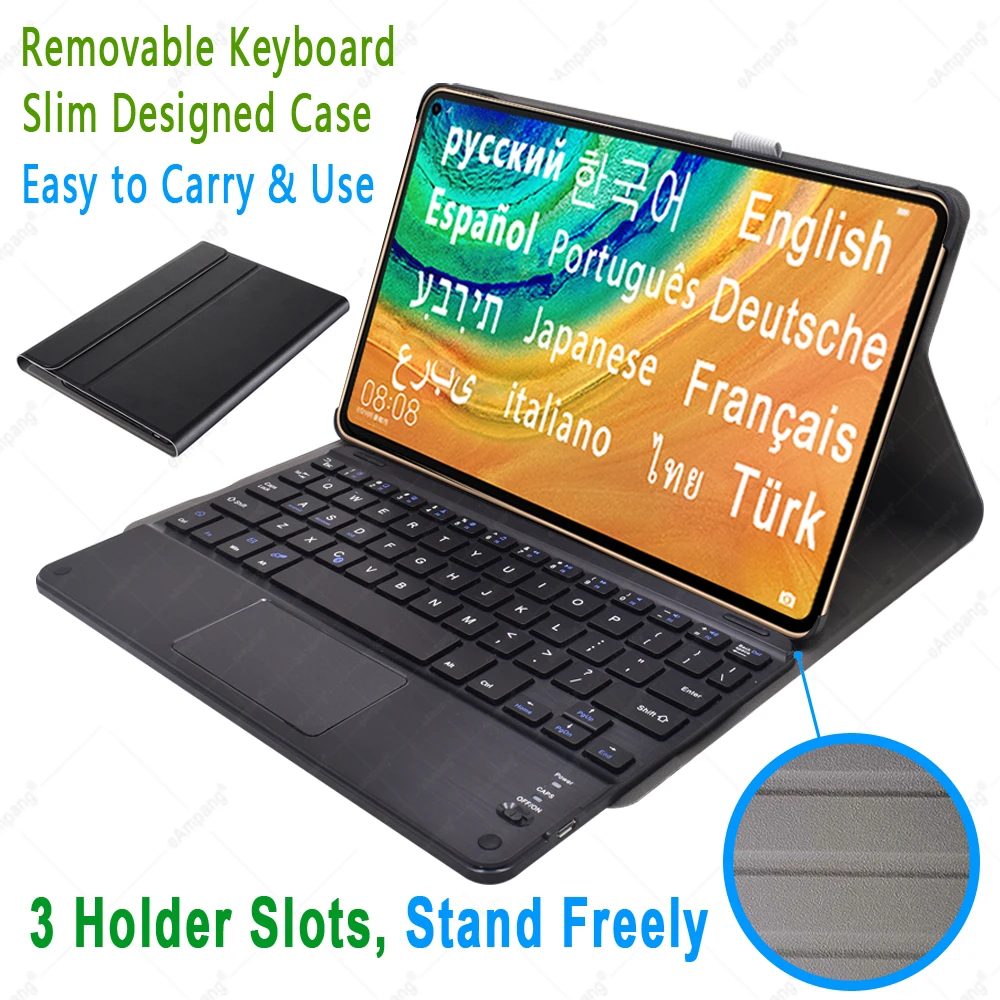 touchpad keyboard case for huawei mediapad m5 lite 10 pro t5 10 1 m6 10 8 matepad pro 10 8 10 4 t10s wireless keyboard cover free global shipping