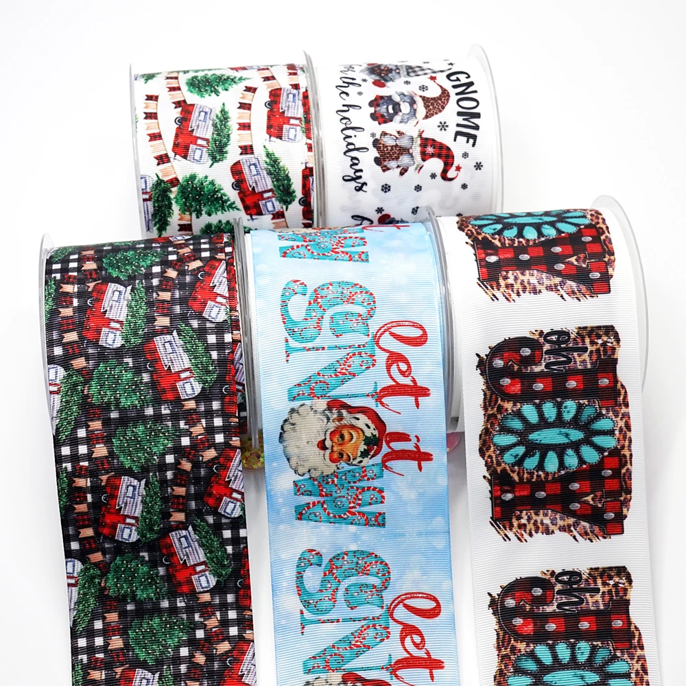 

3 Inch Cartoon Christmas Decoration Printed Grosgrain Bow Ribbons Suppliers For Diy Crafts 47991
