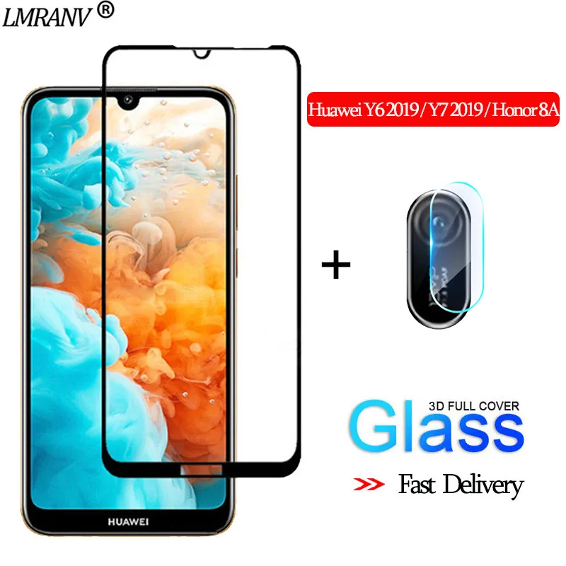 2-в-1 Камера стекло на хонор 8а стекло Huawei Y62019 3D ззащитное стекло huawei y7 стекло Экран протектор стекло Honor-8-A ззащитное стекло хуавей у6 стекло huawei y6 glass