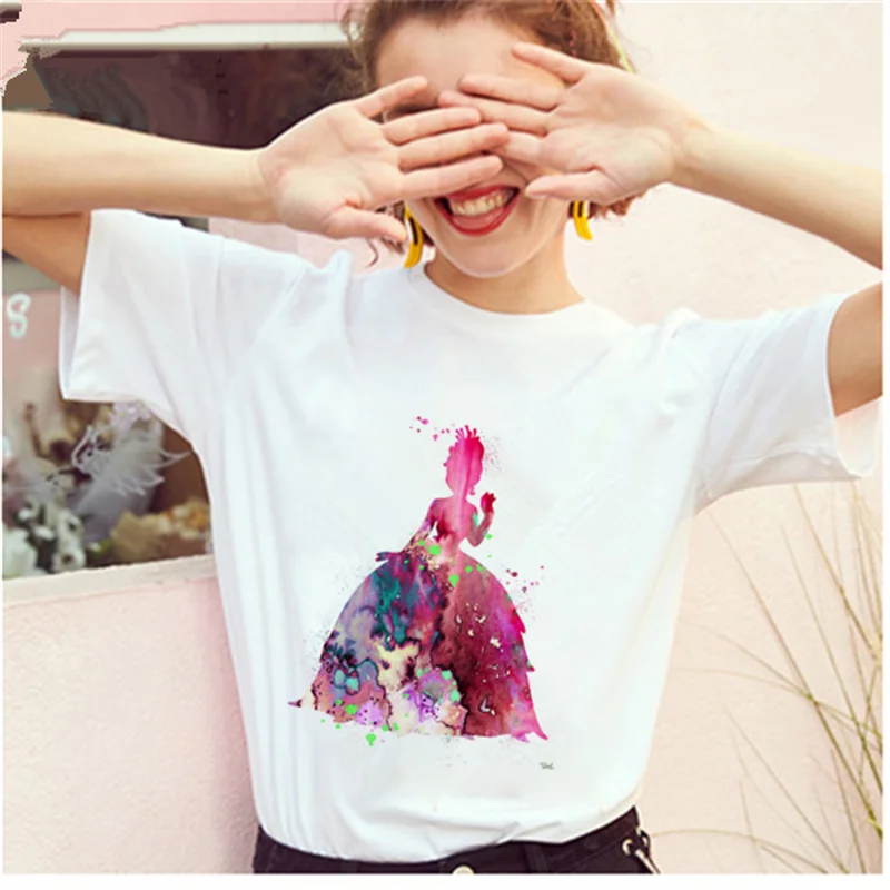 

fashion female T-shirt Harajuku ladies cosmetics 3D printing round neck T-shirt clothes AOWOF 2020 new 90s female T-shirt