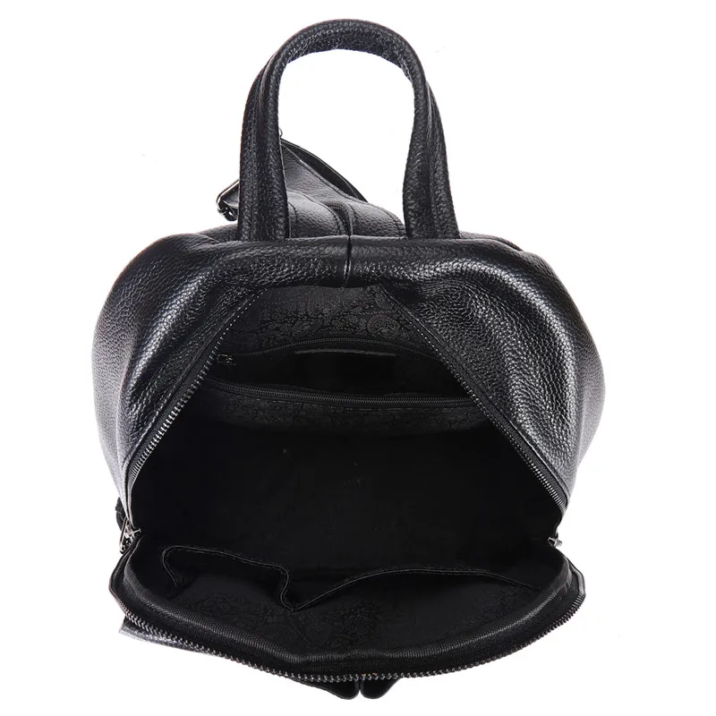

Luxury New Casual Fashion Black 100% Genuine Leather Women's Backpack for Girl Female Lady Travel Bags M6072