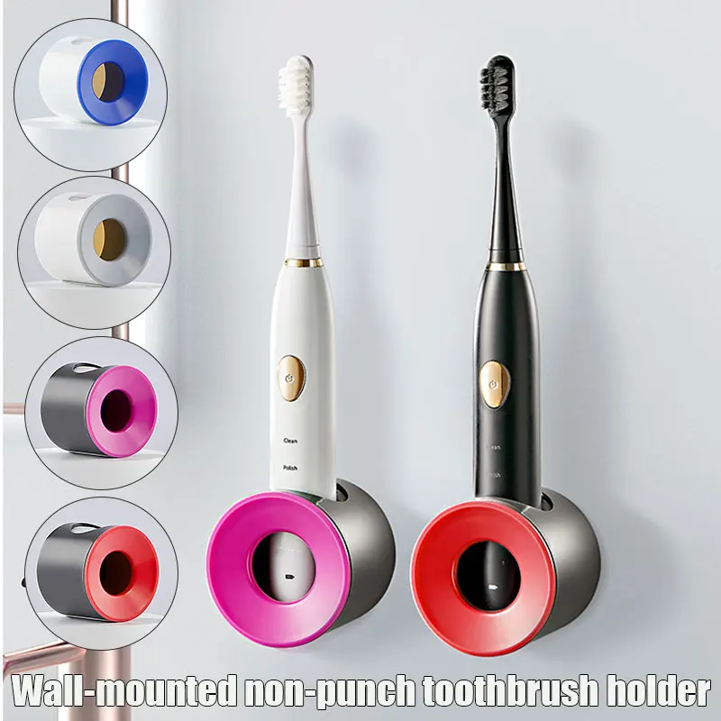 

Toothbrush Adjustable Electric Holder Punching Free Wall-mounted Storage Shelf Rack for Electric Toothbrush SSwell