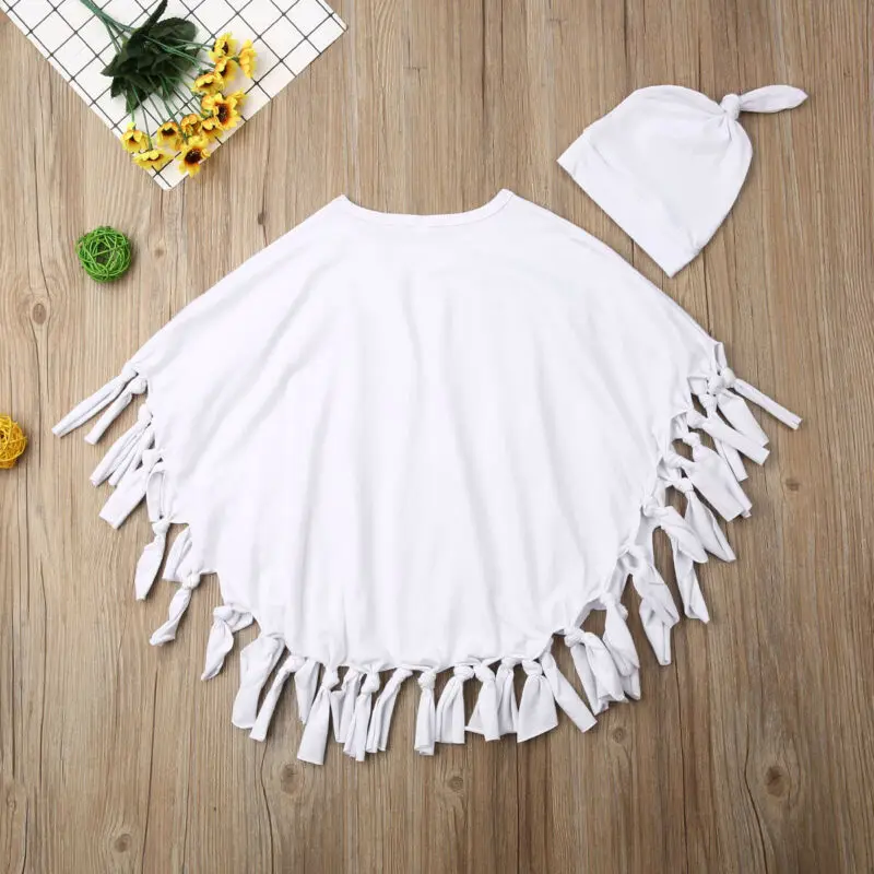 Baby Girls Boys Clothes Toddler Kids 3D Vivid Halloween Ghost Cosplay E.T. Same Cloak Tassel Cloak+Hat Outfit 2019 Newest | Детская