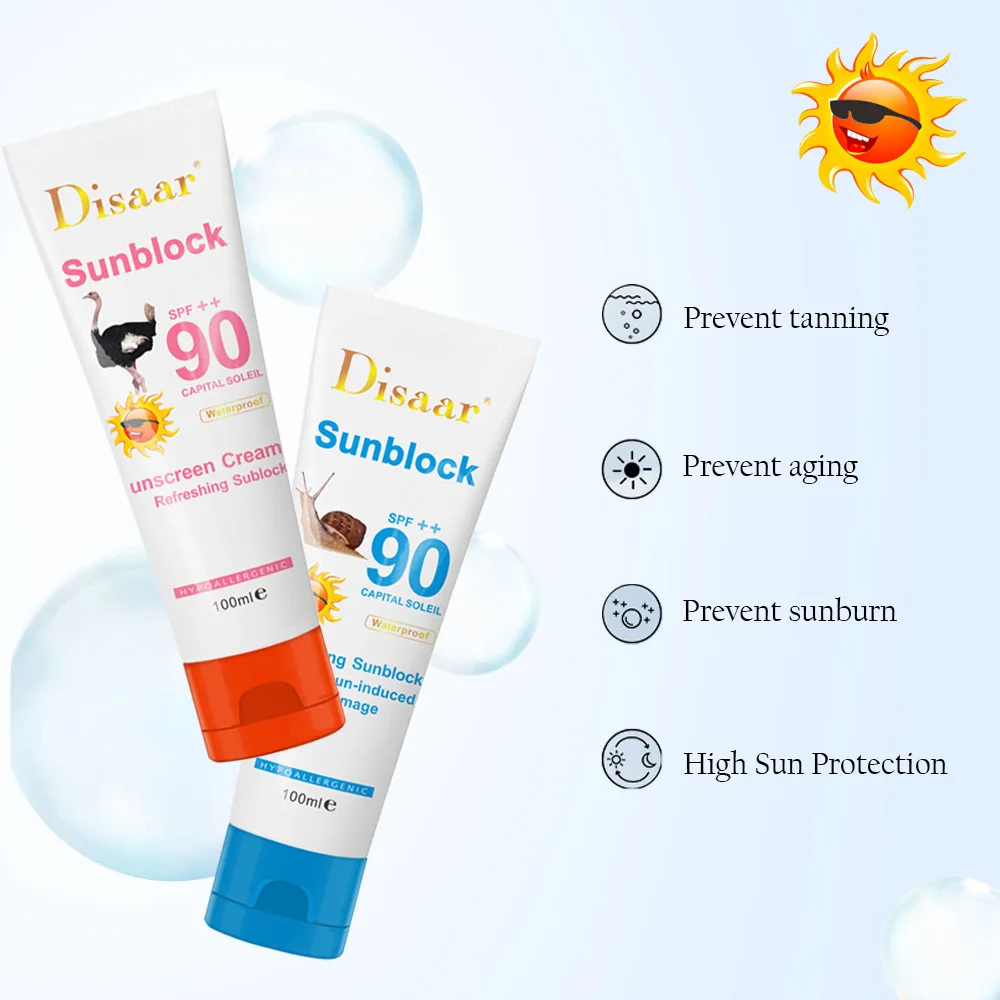 

snail sunscreen cream 100ml,Protection Face Cream Disaar Sunblock 90++ Protective Cream Pigmentation SPF
