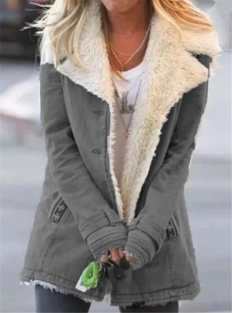 

Winter Coats for Women Solid Color Women's Plush Thick Warm Cotton Jacket Coat Wool 2020 Slim Fit Outwear Coat