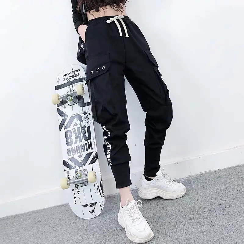 

NEW 2020 HOT Women Pants Big Pockets Cargo pants High Waist pants Baggy Tactical Trouser Loose Streetwear hip hop joggers pants