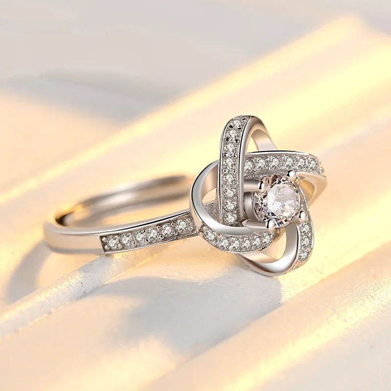 

2021 Trendy Clover 925 Sterling Silver Fashion Ring Africa For Girl Valentine's Day Gift Jewelry Wholesale R5422