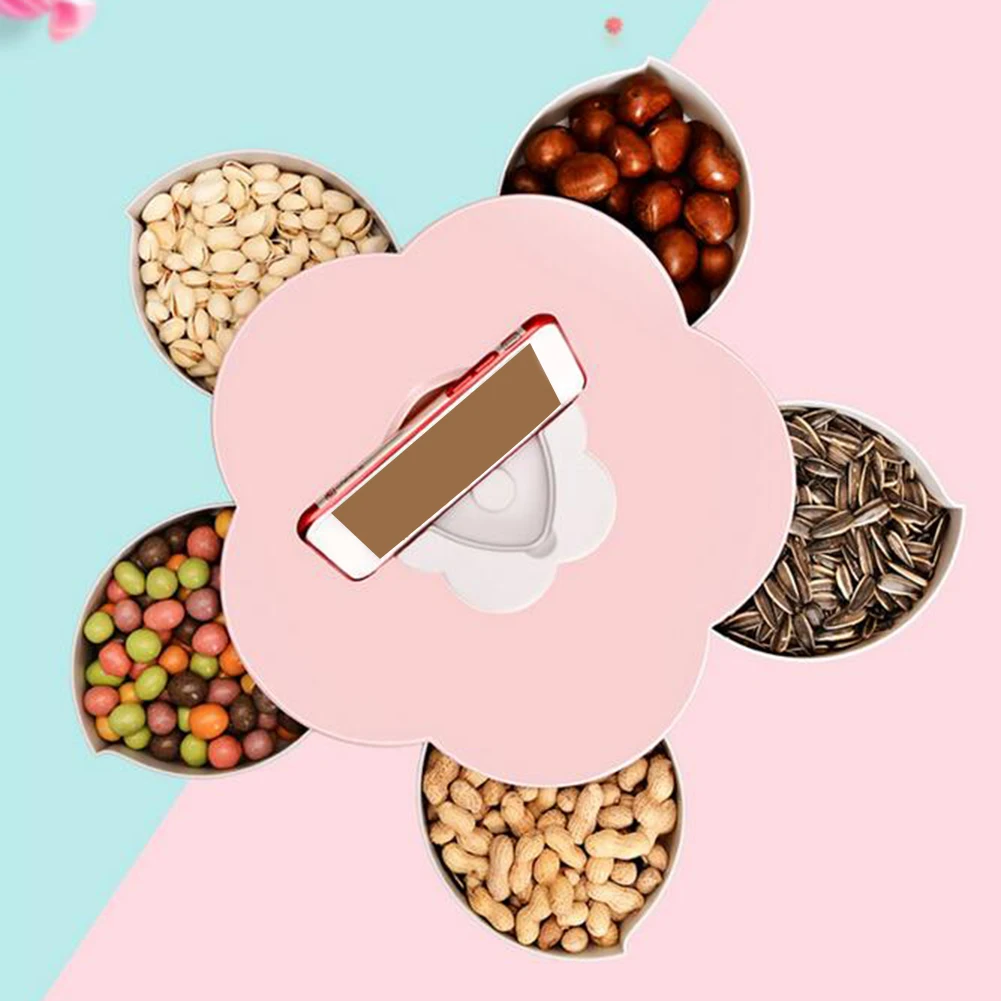 1/2 слойная пластиковая коробка для конфет в форме цветка вращающаяся хранения