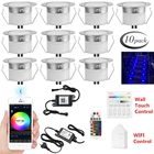 10 шт.лот 5-контактный RGBWW 314561 мм 12 В IP67 террасная Светодиодная панель для лестницы комплект ступенчатых огней Bluetooth сетчатый контроллер таймер