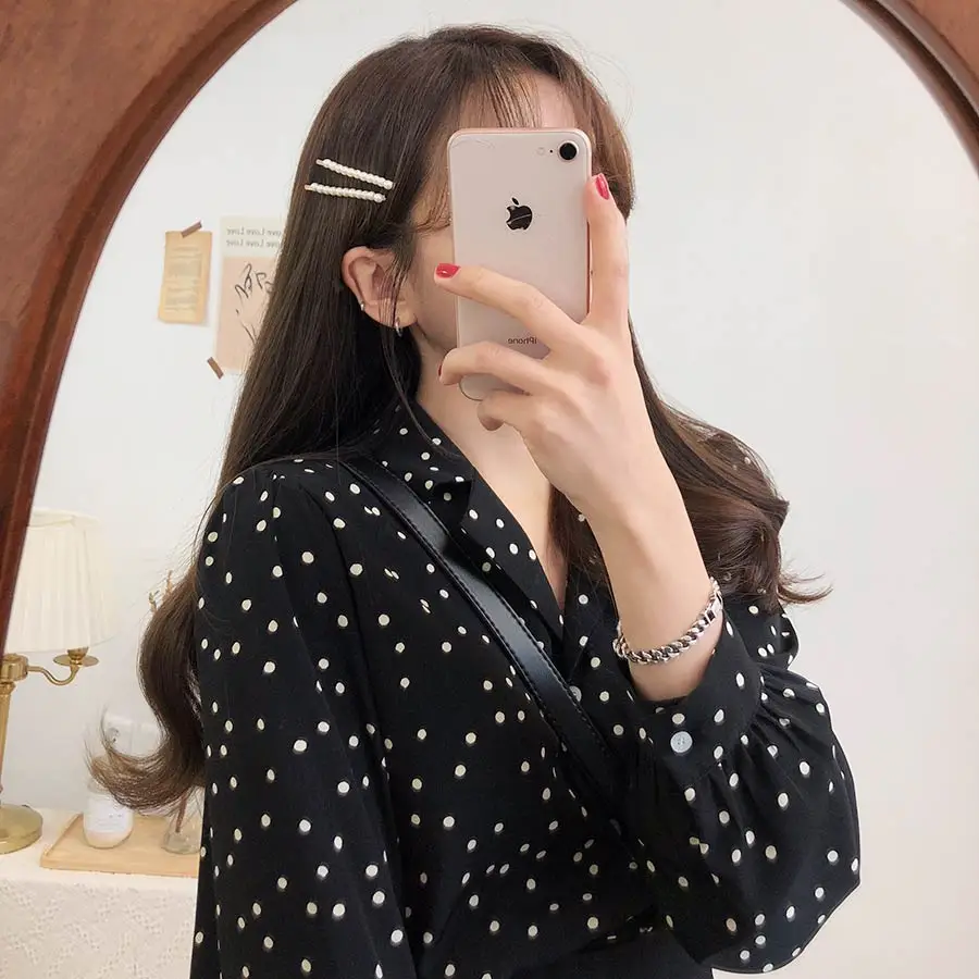 S XL весенние женские повседневные рубашки с принтом свободные длинным рукавом в