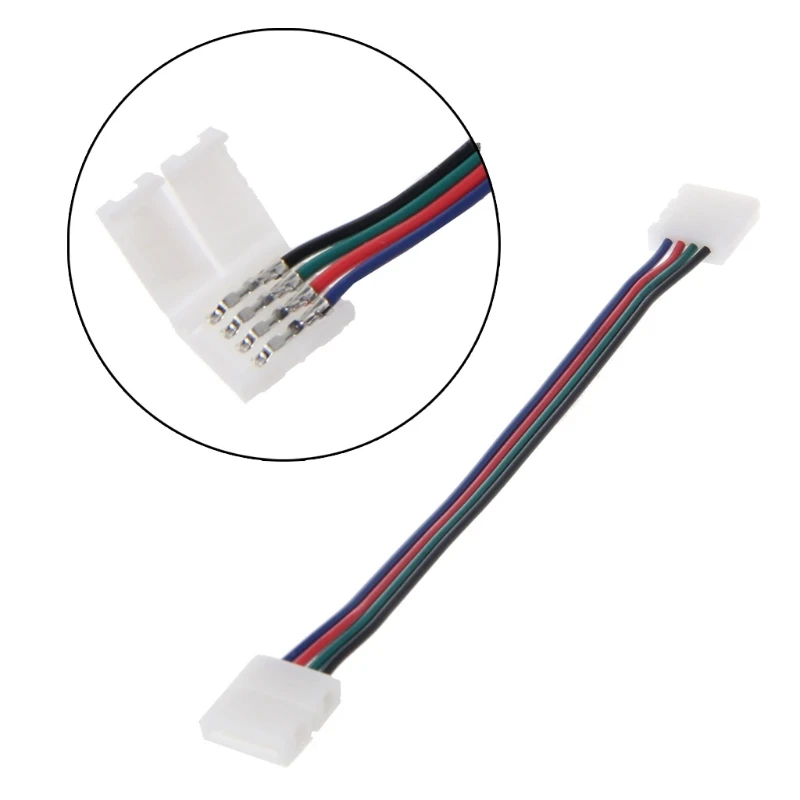 

4 Pin 10mm 17cm RGB LED Strip Light Adapter Connector Wire For 5050 LED Light Strip A0KB