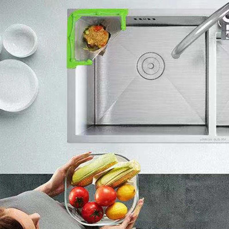 

Kitchen Sink Filter Leftovers Hanging Net Drain Basket Corner Garbage Storage C5AD
