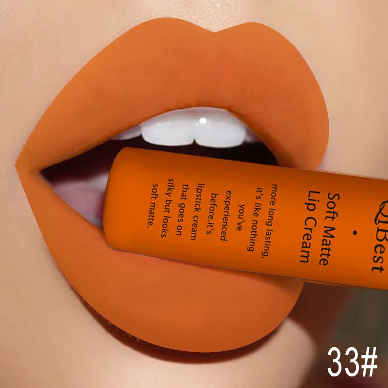 Q1617-33 Brand 34 colors Lip Gloss Long Lasting Red Lips Matte Lipstick Liquid Lip Tint Cosmetic Nude Velvet Lipstick Matte Lip Makeup - Цвет: Q1617-33