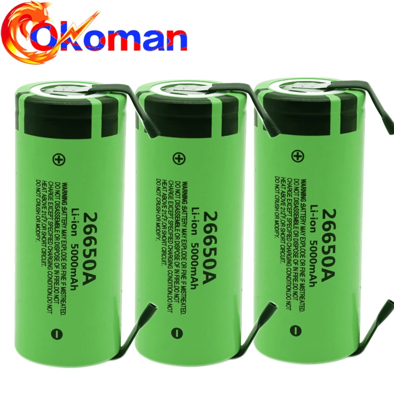 Оригинальный Новый аккумулятор для 26650A 3 7 V 5000mAh высокой емкости 26650 литий ионная