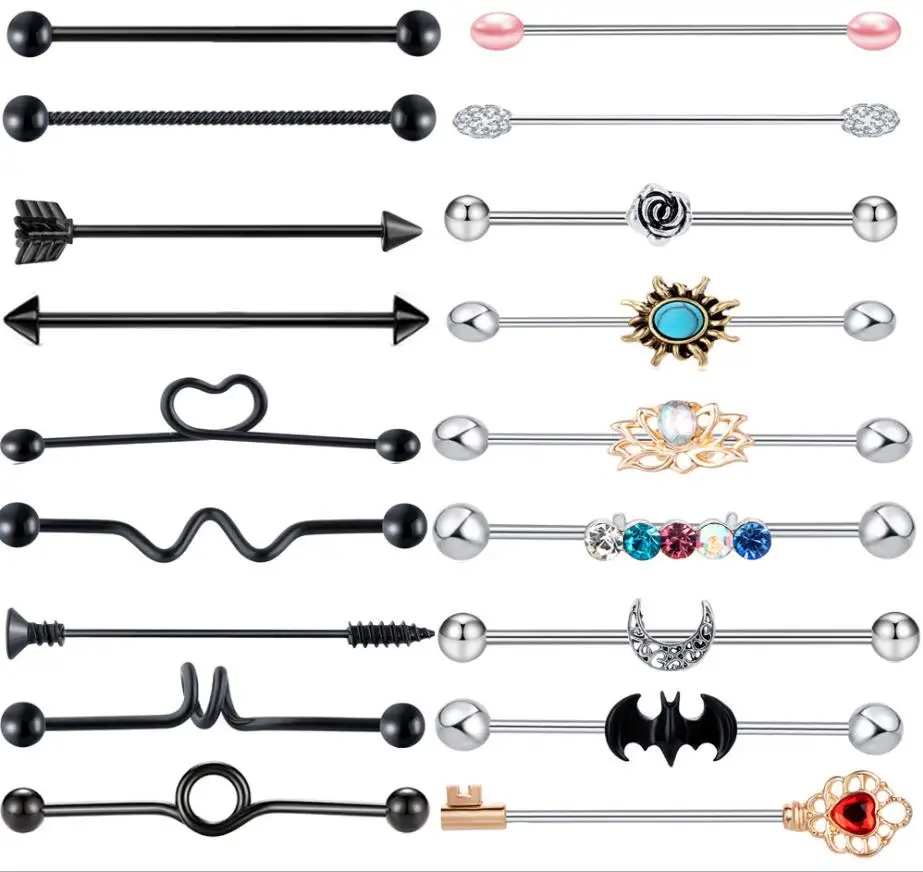 

18 шт./набор, ювелирные изделия для пирсинга, нержавеющая сталь