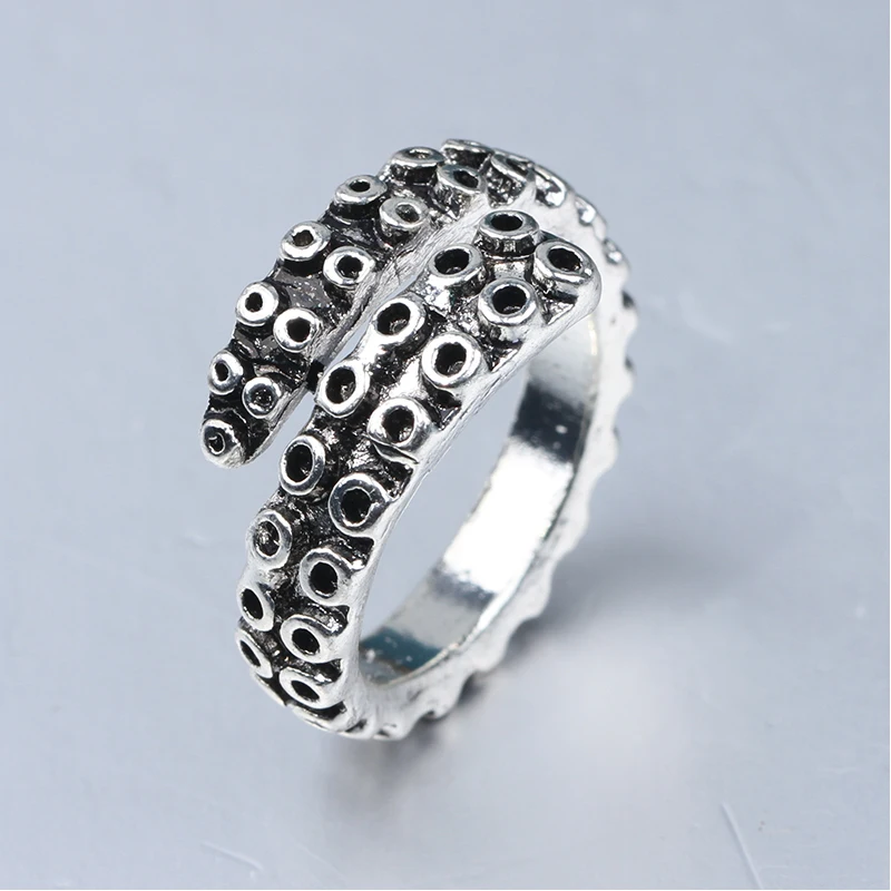 Разнообразные открытые готические кольца в стиле ретро Осьминог унисекс для пар