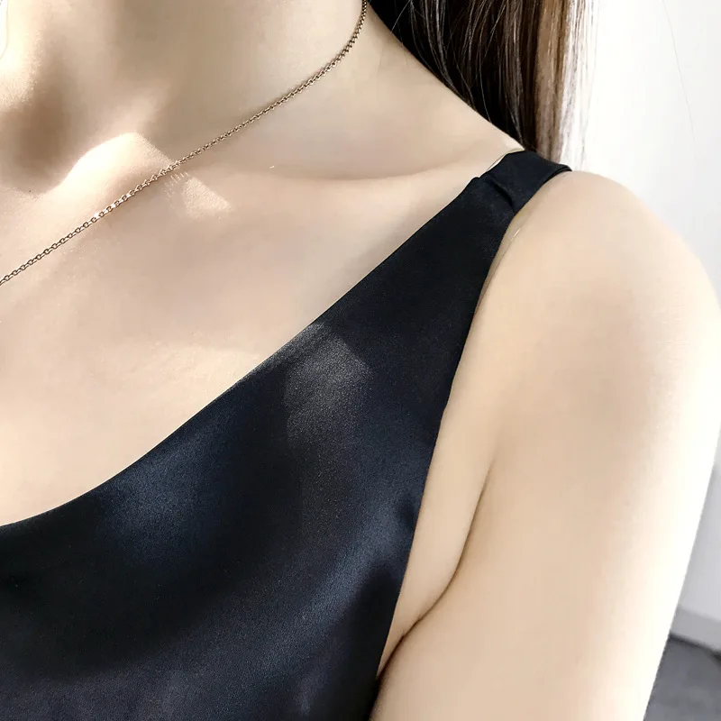 Новинка весна лето Шелковый Атласный сексуальный жилет без бретелек Женская