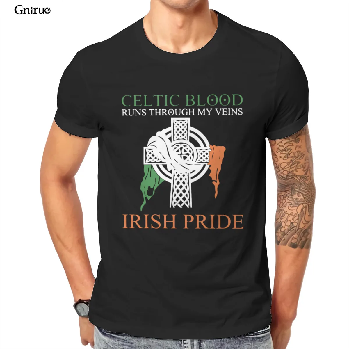 Wholesale Celtic blood runs through my veins irish pride Unisex Tie Dye T-Shirt Pink Female Woman  Mens Clothes 100623