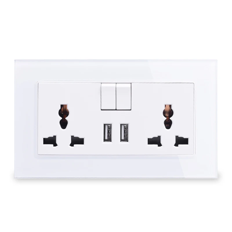 Универсальная Розетка 13 а с 2 USB-портами для зарядки выход мобильного телефона
