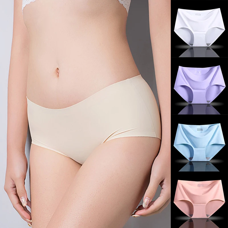 KANCOOLSoft Briefs For Women Thin Underwear Lady Solid Soft Lingerie Knickers Underpant Seamless Color Panties | Женская одежда
