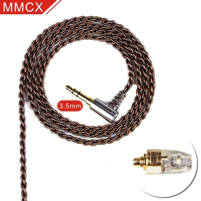 MMCX 3.5mm Bronze FDBRO DIY 3,5 мм кабель для наушников 0,78 мм 2Pin провод для 1964 W4R UM3X ES3 ES5 кабель для наушников MMCX/2PIN/IE80/IM/A2DC Кабо - Цвет: MMCX 3.5mm Bronze