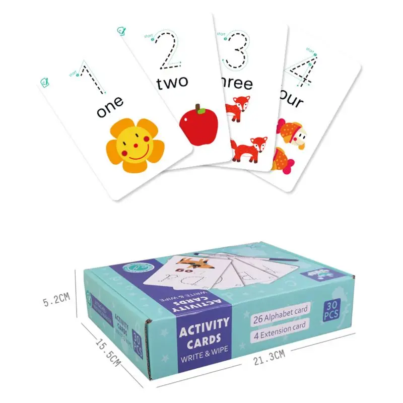 

Rewritable Early Learning Recognize Uppercase Small Letters Cards Baby Kids Toy