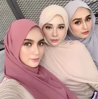Модный простой пузырьковый шифоновый хиджаб шарф Мусульманский женский головной шрам одноцветные Шали накидка Ислам женская повязка на голову Пашмина 1 шт. в розницу