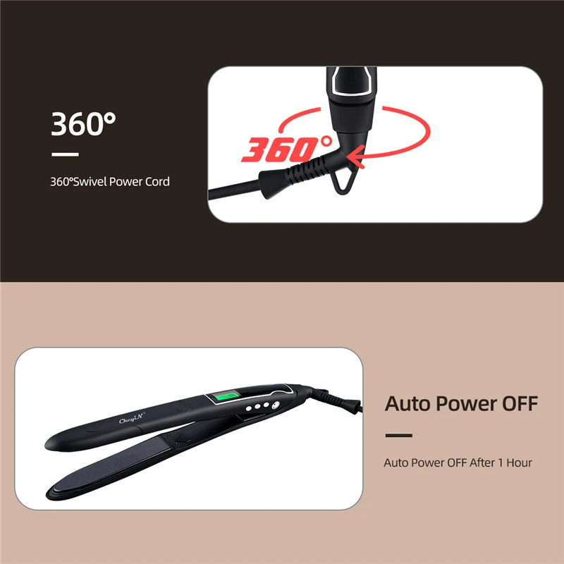 

Professional Hair Straightener Curler Ceramic Flat Iron Vibration Hair Care LCD Display Fast Heat Adjustable Temperature Styling