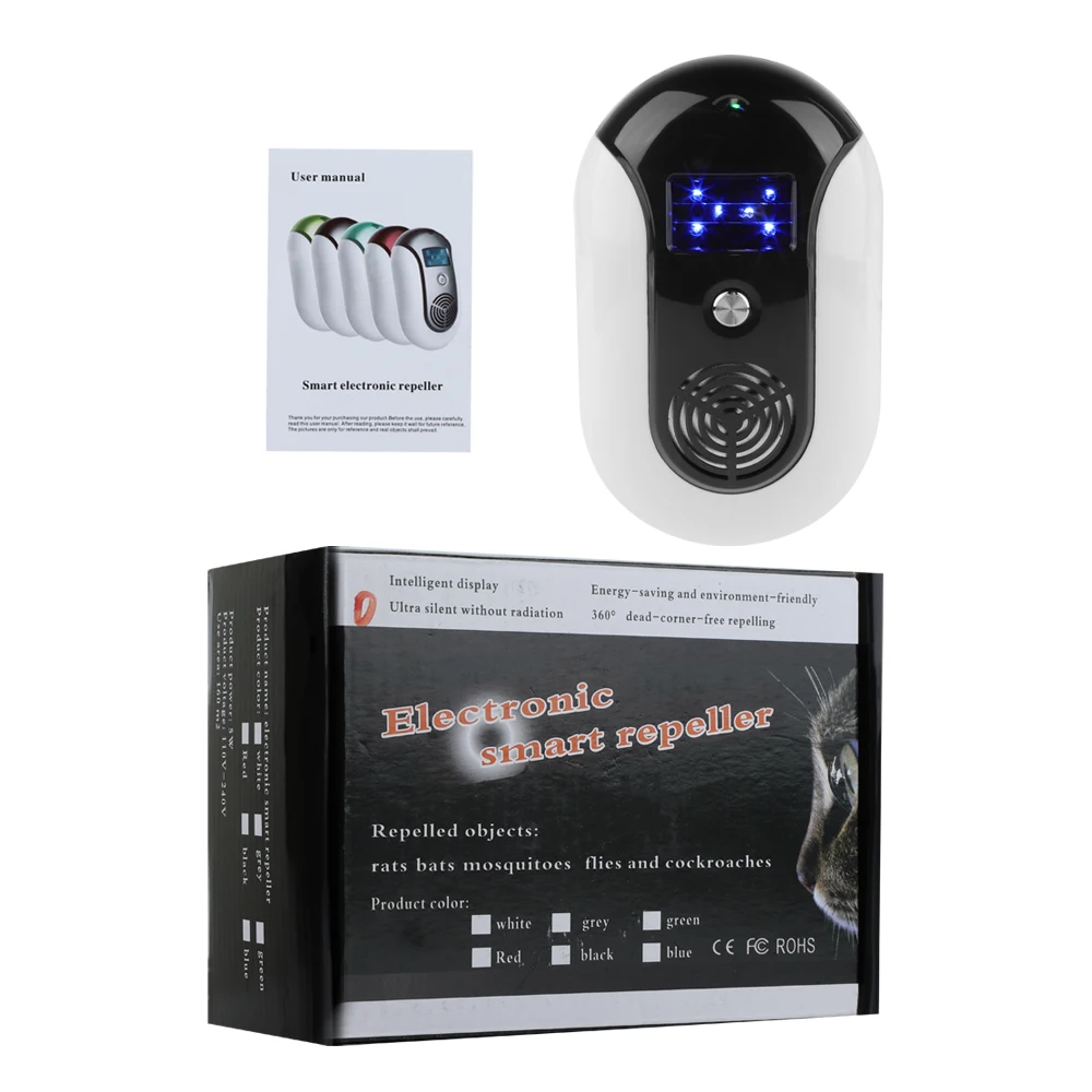 

US EU Plug Electronic Ultrasonic Pest Reject Repeller Repellent Anti Insect Device Mosquito Reject Machine Humane Mouse Killer