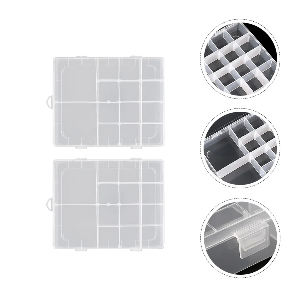 

2Pcs Detachable Nail Pieces Plate Nail Pieces Tray 14 Grids Storage Holder