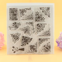 silicone clear stamps for scrapbooking lace corners diy paper album cards making transparent rubber stamping craft supplies seal