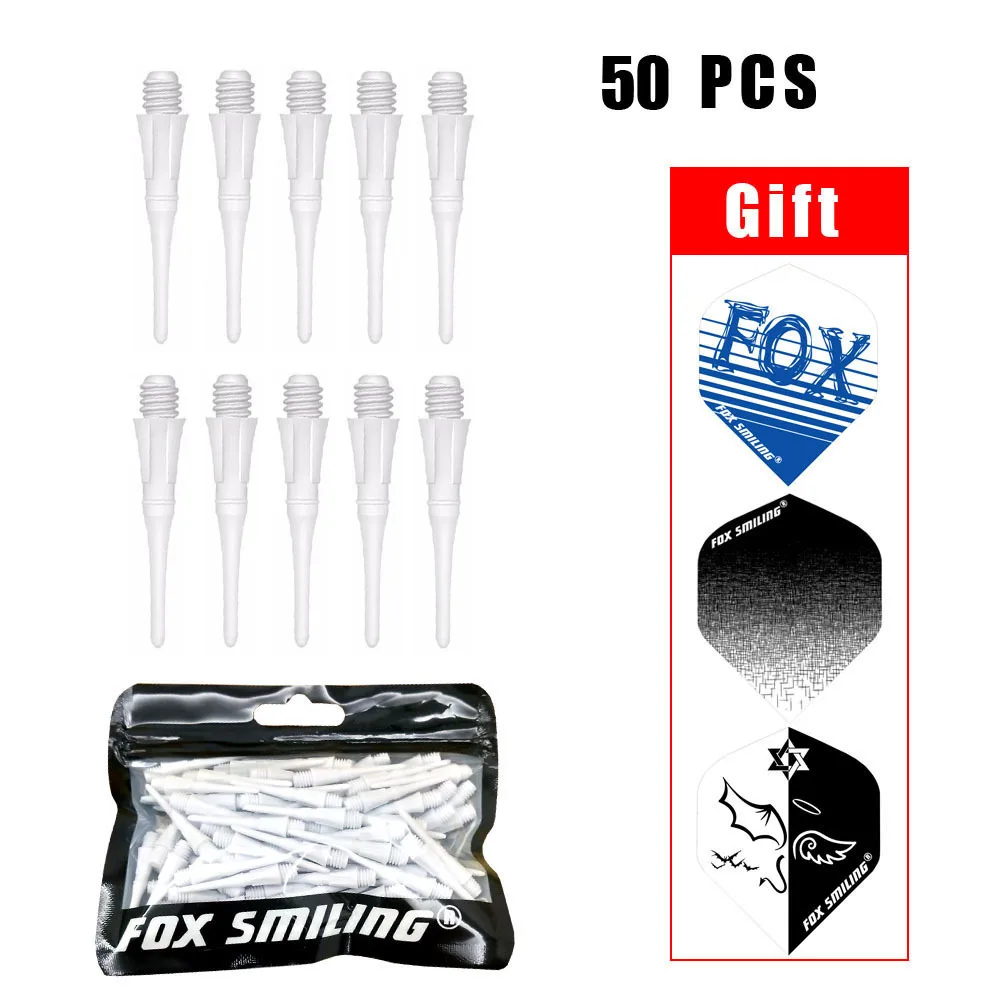Fox Smiling 50 шт 25 мм синяя 2BA профессиональная Дротика мягкий наконечник для электронных наконечников