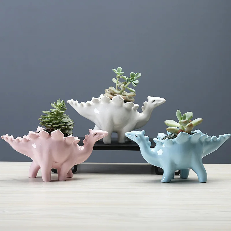 

Cartoon Succulent Ceramic Flowerpots Desktop Dinosaur Ornaments Plant Potted Garden Seedlings Home Decoration Plant Pots