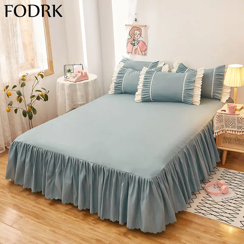 

Bed Linen Cotton Fitted Sheet Skirt Elastic Bands Pillowcases Queen Mattress Pad Linens Bedspreads Protector Bedding and Covers