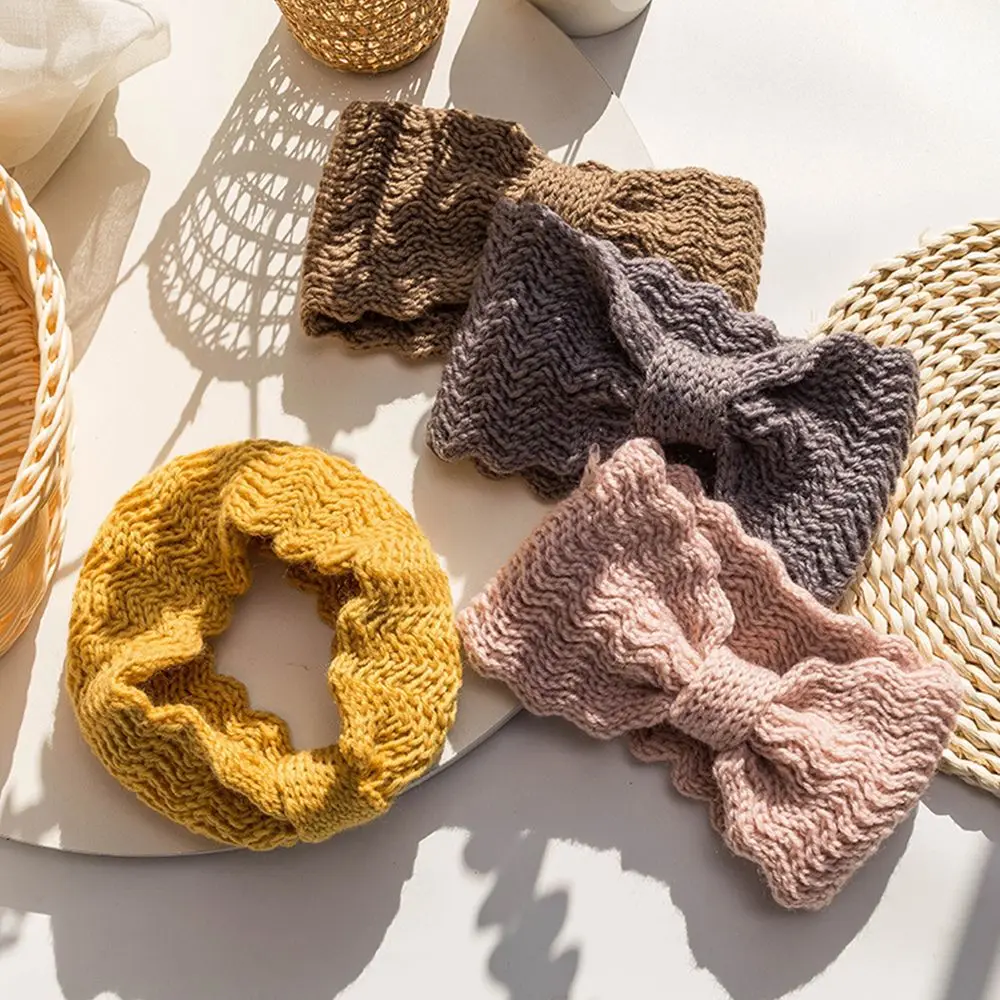 

Fashion Hair Accessories Elastic Women Bowknot Hair Bands Wide Headband Knitted Headwrap Cross Turban