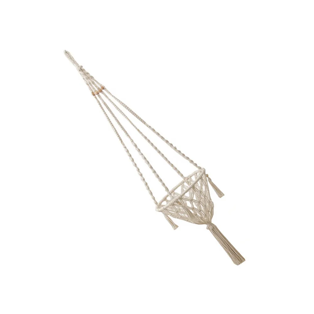 

1Pc Cotton Rope Net Bag Decorative Tapestry Hotel Hanging Adornment (White)