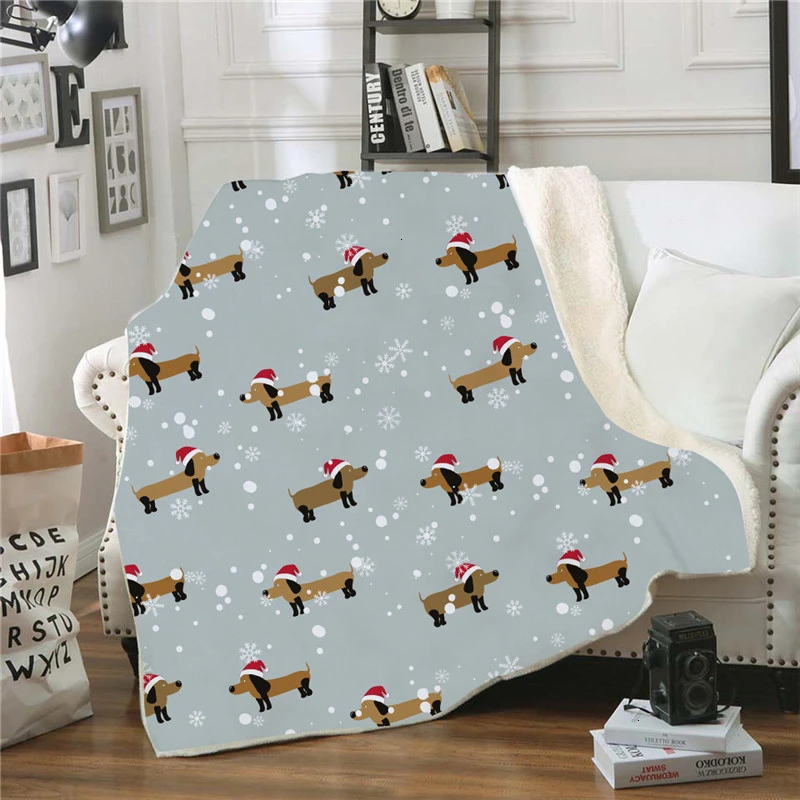 Model 21 Dachshund узор бытовой пледы одеяло зимний теплый утолщенный флисовый плед для взрослых детей мягкое покрывало одеяло - Цвет: Model 21