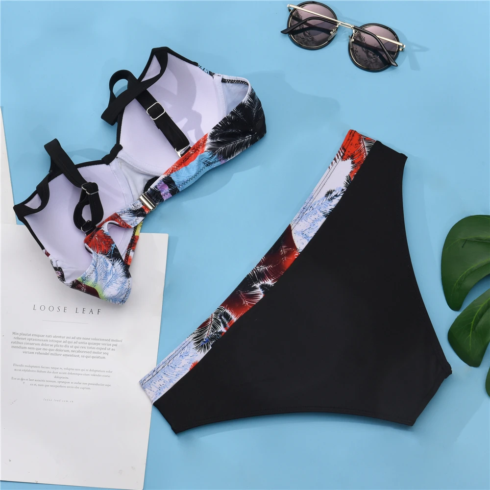 

Push Up Bikinis Women Sexy Two Piece Swimwear Classic Print Swimsuit Underwire Summer Bathing Suit Beachwear S~2XL