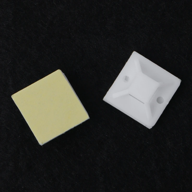 2020 Новый 100 шт пластиковый клей прямоугольник Провод Галстук Зажим крепление 20X 20