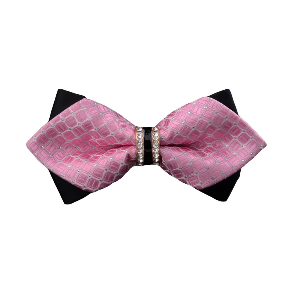 Мужской Блестящий галстук-бабочка с бриллиантовым наконечником в горошек узором