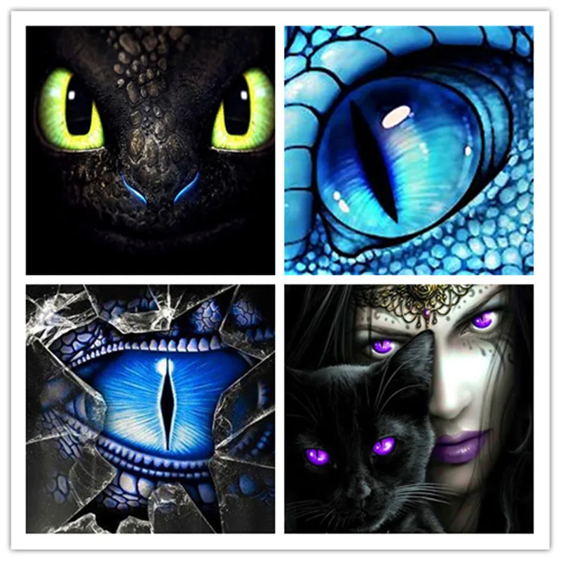 Полный бурения DIY пейзаж алмазной живописью глаза монстрика Новый Алмазная
