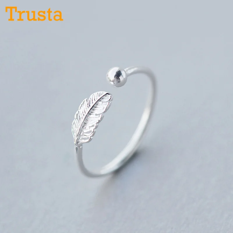 Trusta,,, 925, цельное Настоящее Стерлинговое Серебро, модные женские кольца с 2 сердечками, размер 5, 6, 7, прекрасный подарок для девочек-подростков, DS1071