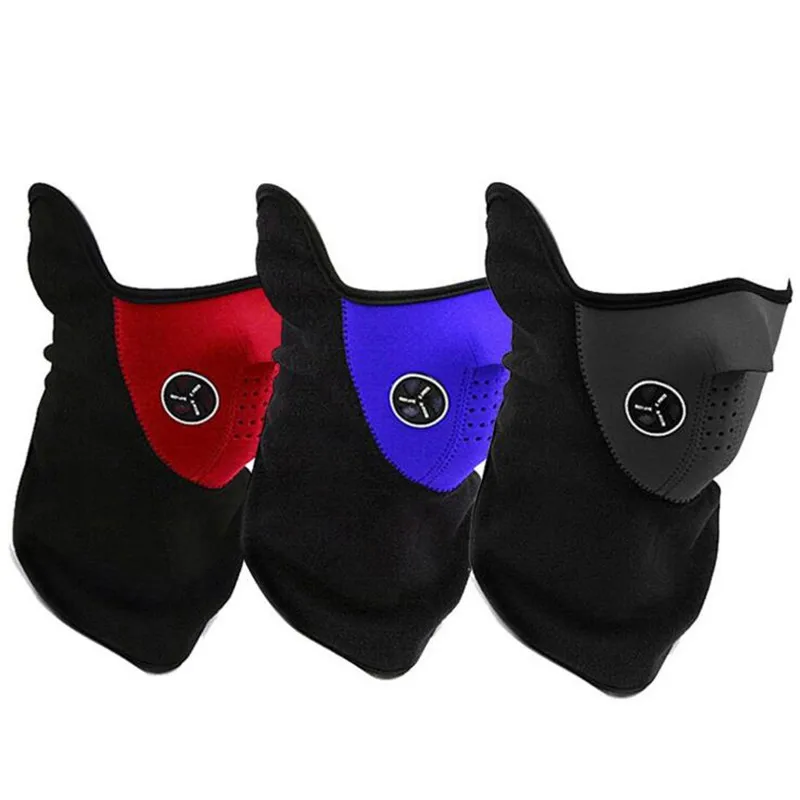 Теплая велосипедная полумаска для лица флисовая защитная маска лыжная