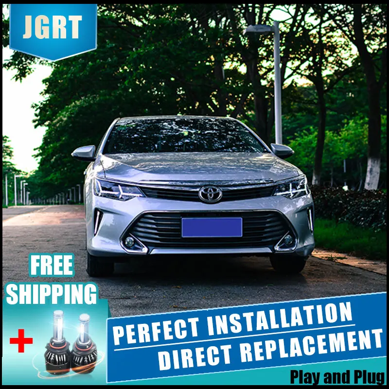 2 шт. светодиодный фары для Toyota Camry 2015-2018 Автомобильный свет двойной ксеноновые