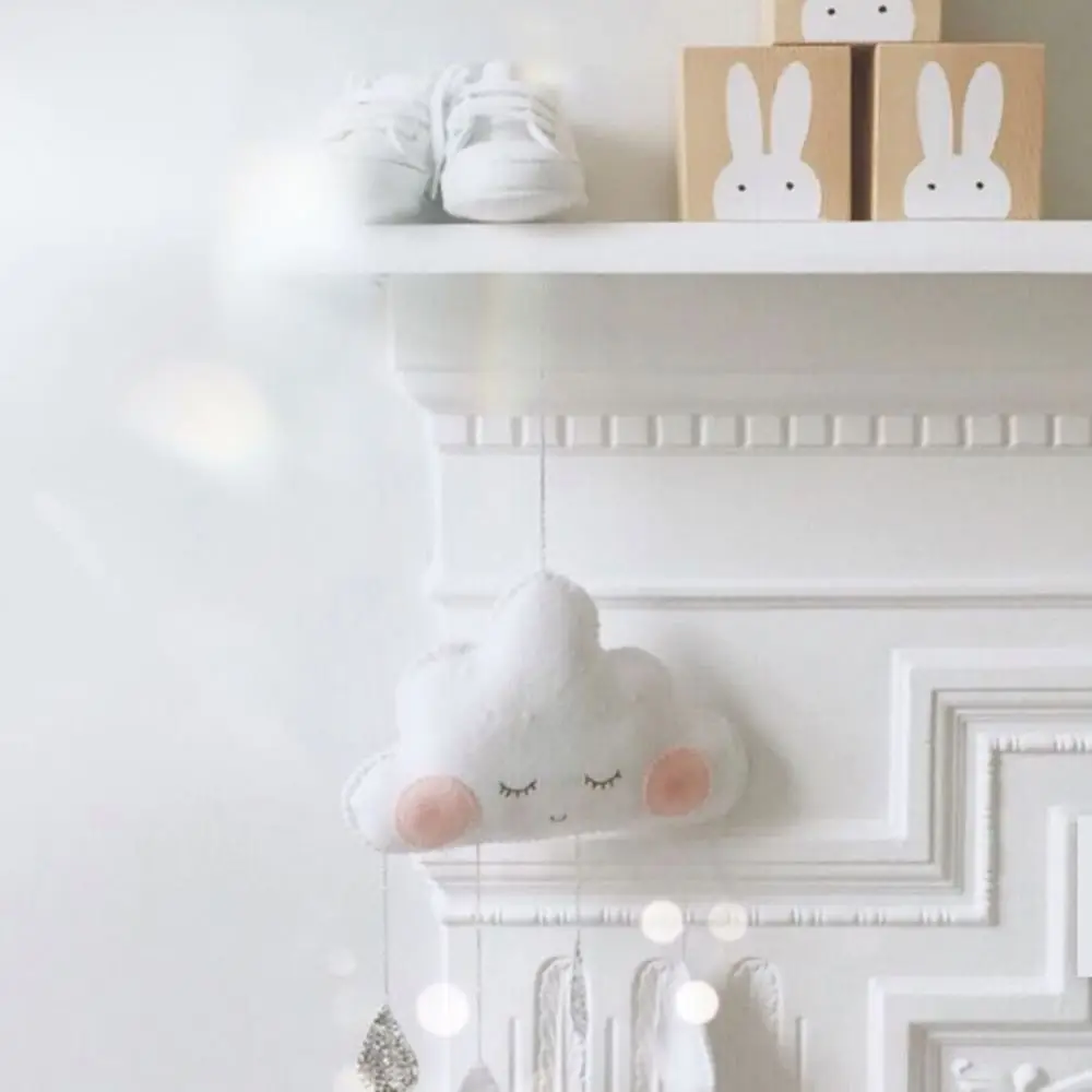 Настенный декор в скандинавском стиле милые улыбающиеся облака украшение для