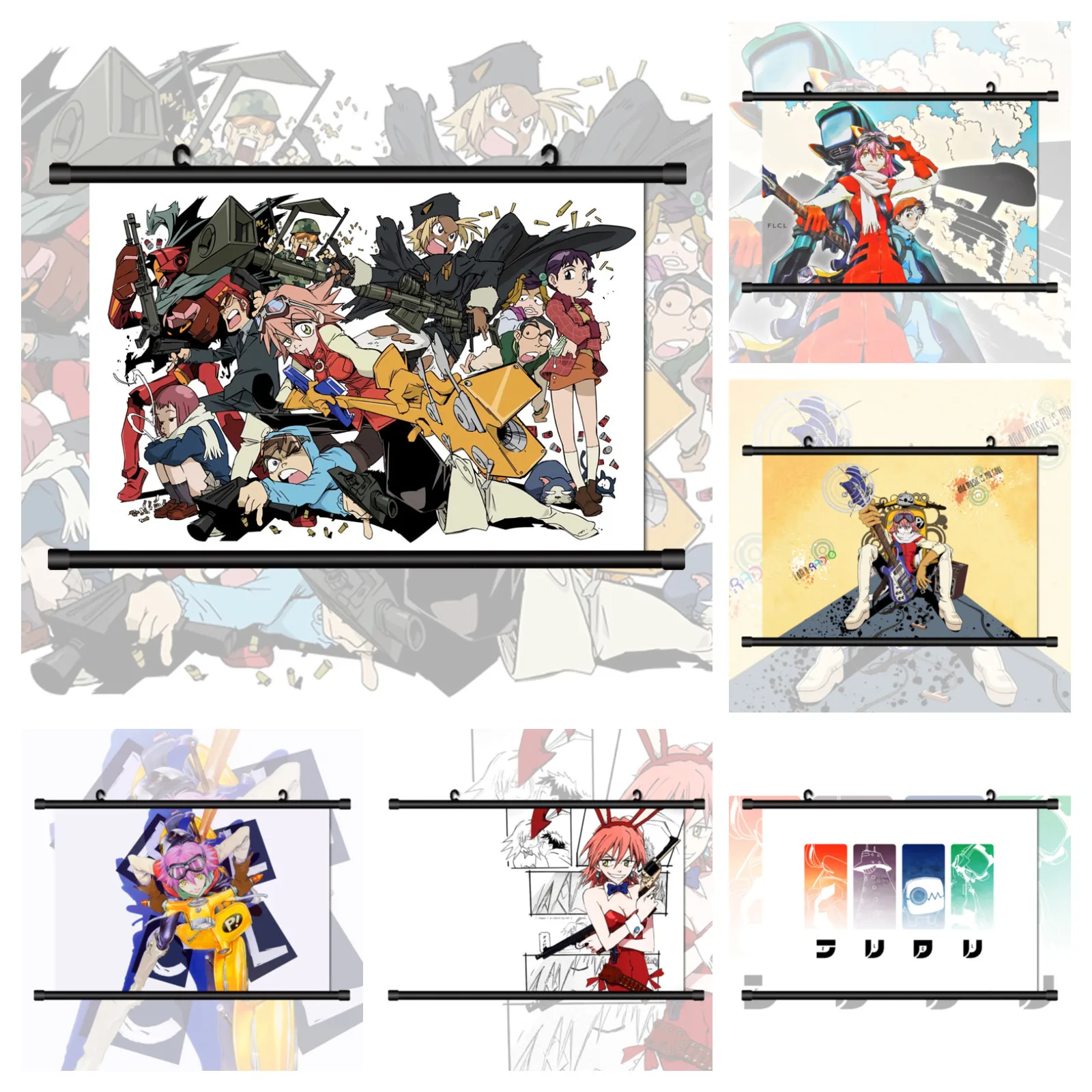 Ретро постер WTQ FLCL харухара Haruko Canti HD Печать на холсте аниме постеры Настенный