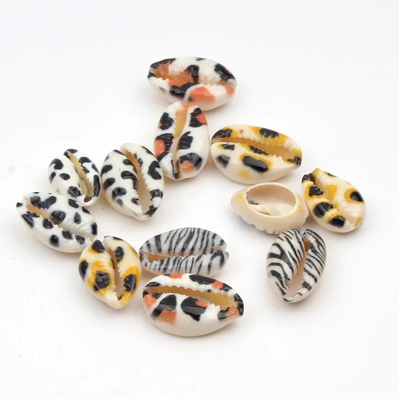 

10-30 шт., бусины в виде ракушек с леопардовым принтом