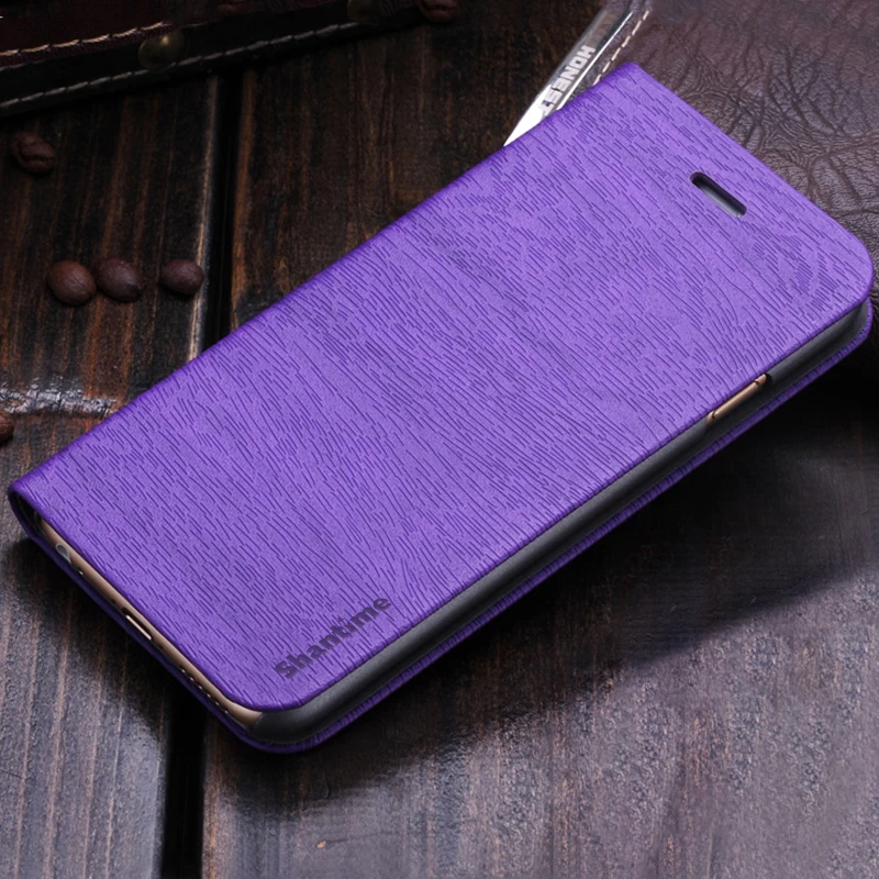 Purple Чехол для телефона из искусственной кожи с деревянным лицевым покрытием для Ulefone power 3L, чехол-книжка для Ulefone power 3L, деловой чехол, Мягкая силиконовая задняя крышка - Цвет: Purple