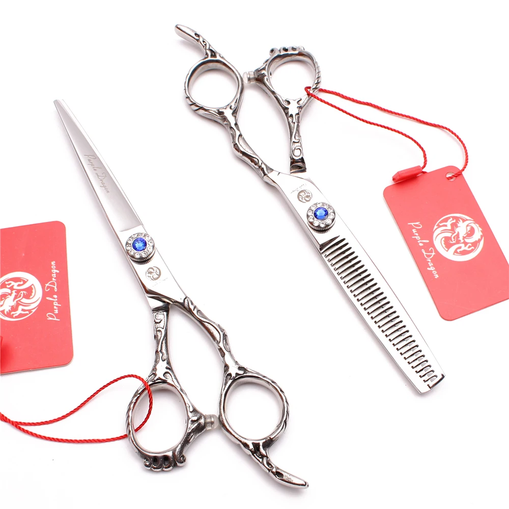 Professional Barber Scissors 6.0'' 440C Purple Dragon Hairdressing Cutting&ampThinning Shears Hair Hot Sell Z9008 | Красота и