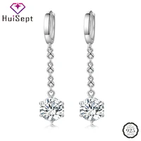 huisept trendy earrings silver 925 jewelry accessories with zircon gemstone long style drop earrings for women wedding party